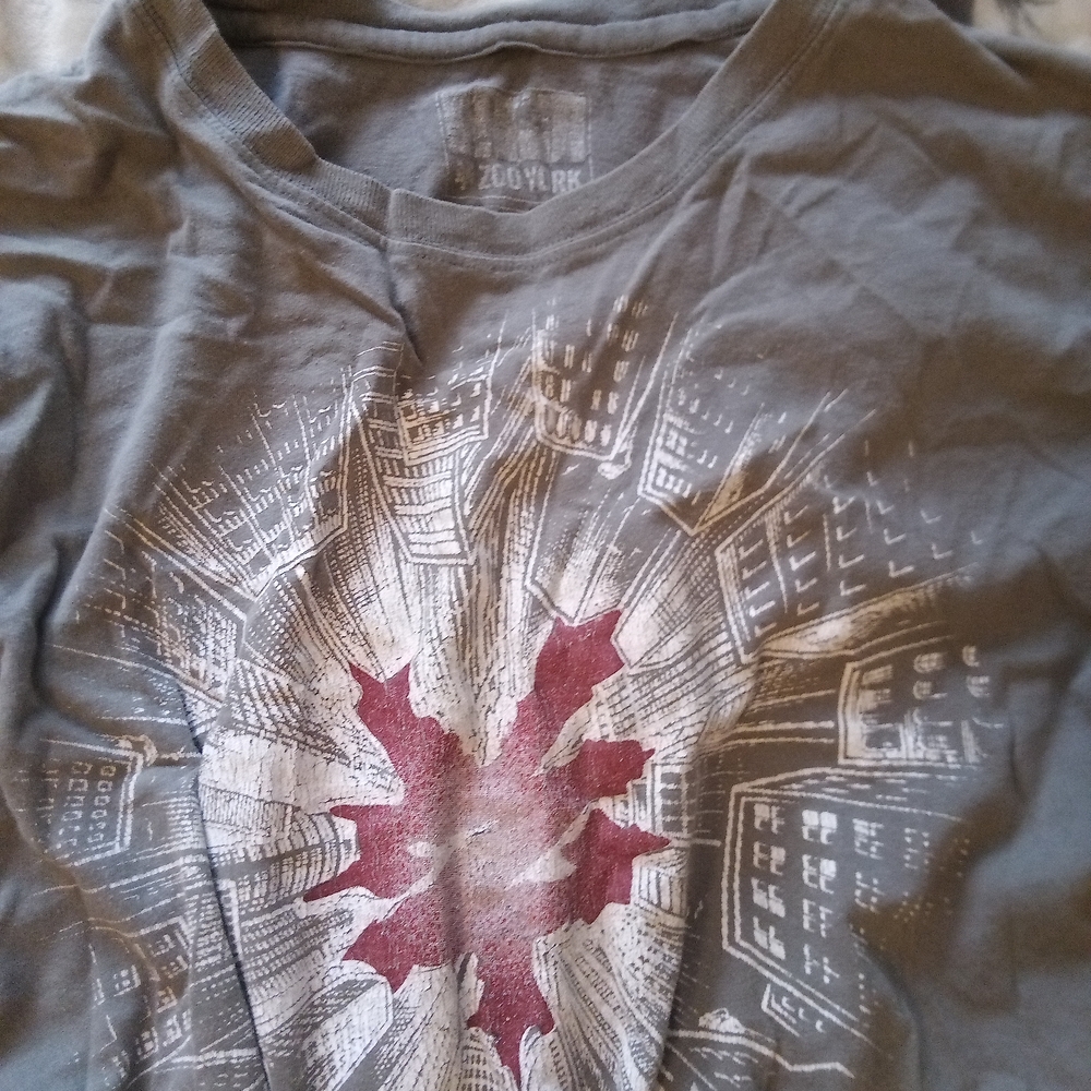 Zoo York Gray Long Sleeve Tee with Red and White Design